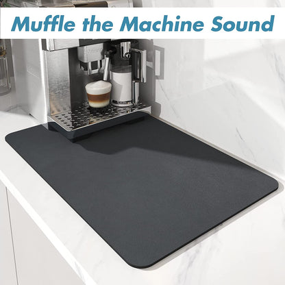 Amoami-Coffee Mat Hide Stain Rubber Backed Absorbent Dish Drying Mat for Kitchen Counter-Coffee Bar Accessories Fit under Coffee Maker Coffee Machine Coffee Pot Espresso Machine Dish Rack