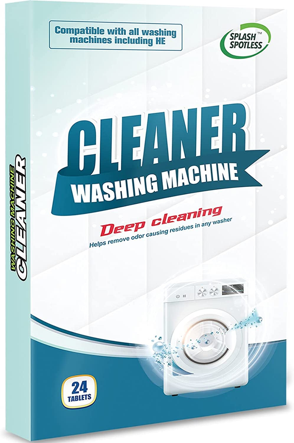 Washing Machine Cleaner Deep Cleaning for HE Top Load Washers and Front Load, 24 Tablets.