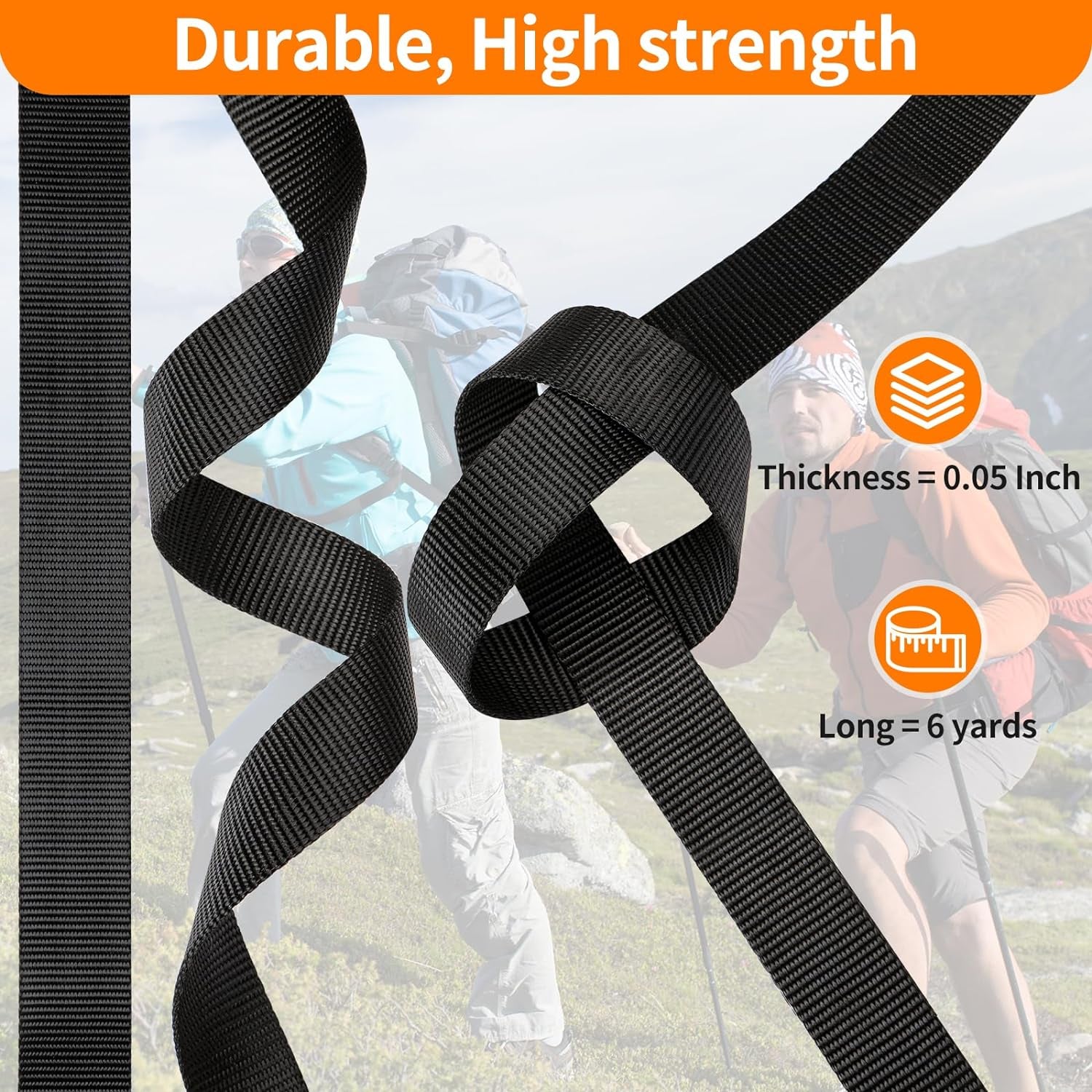 Buckles and Straps Set 1&quot;: 6 Yards of Thick Nylon Webbing, 6-Pack Heavy Duty Adjustable Quick Side Release Plastic Buckles, 12 Tri-Glide Slide Clips, Black (1-Inch Combo Set)