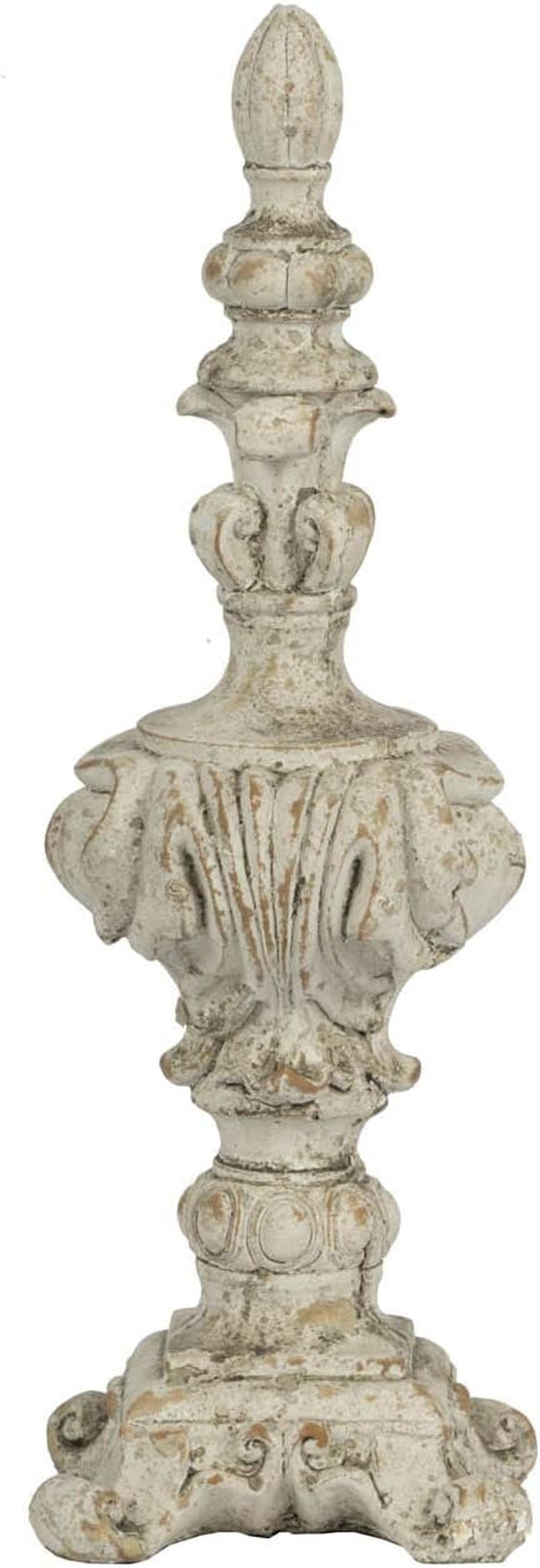 A&amp;B Home Danna Finial Accent, Cement, 4.5&quot; D X 4.5&quot; W X 13.5&quot; H