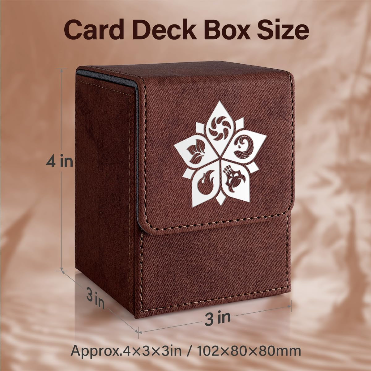 Deck Box for MTG, MTG Deck Box Fits 110 Single Sleeved Commander Cards, Trading Card Storage Case with 2 Dividers - Brown