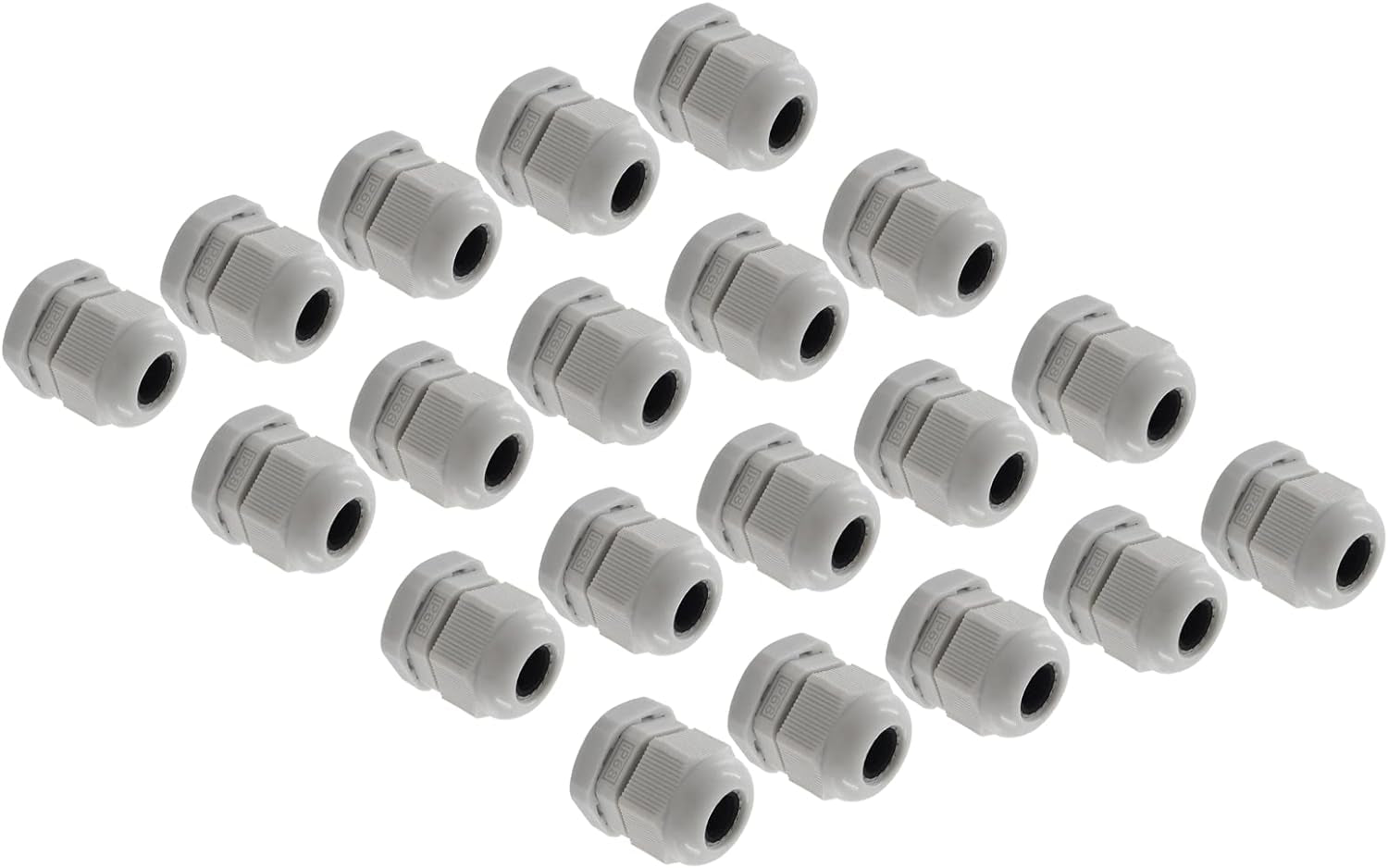 20 Pack NPT 1/2 Cable Glands Grey Cord Grips Nylon Strain Relief Wire Glands Waterproof Cable Gland Connectors(Grey)