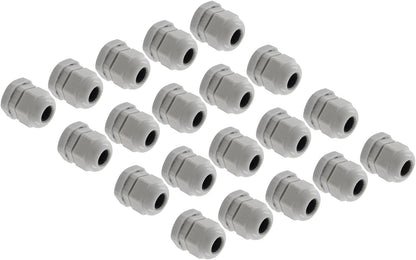 20 Pack NPT 1/2 Cable Glands Grey Cord Grips Nylon Strain Relief Wire Glands Waterproof Cable Gland Connectors(Grey)