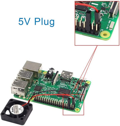 2Pcs 3007 Fan for Raspberry Pi 5 30X30X7Mm Cooler Fan Pi Brushless Cooling Fan 30MM 1.18In 3.3V 5V DC Quiet Fan for Raspberry Pi 4, Pi 3 B+, Pi 3 B, Pi 2, Pi B+, Pi Zero/Zero W,Robot Project