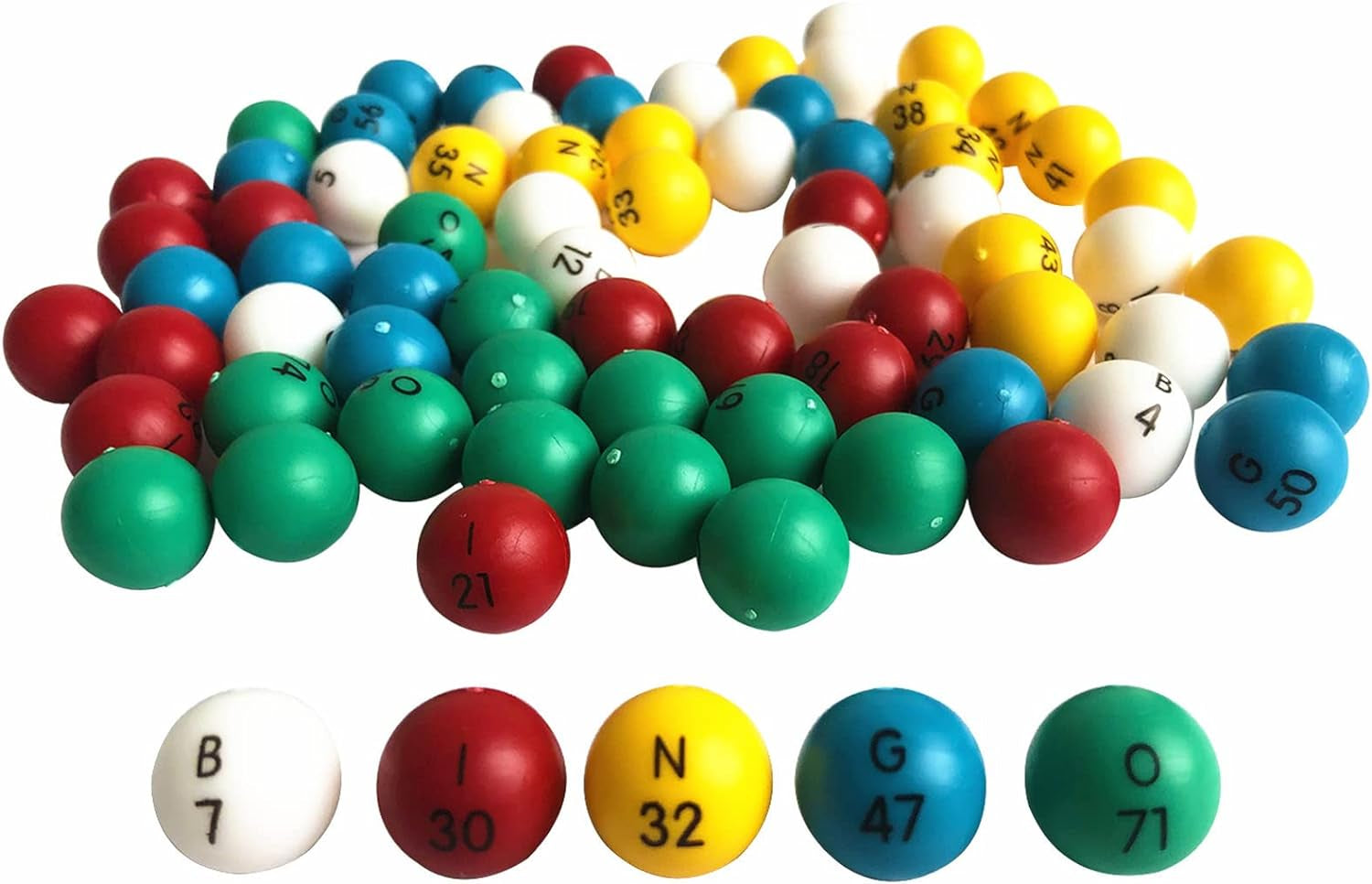 Yuanhe 3/5 Inch Bingo Balls for Standard Bingo Cages and Bingo Boards, Easy Read, 75 Count, Perfect for Parties,Bingo Nights, Raffles,Lost Bingo Ball Replacements