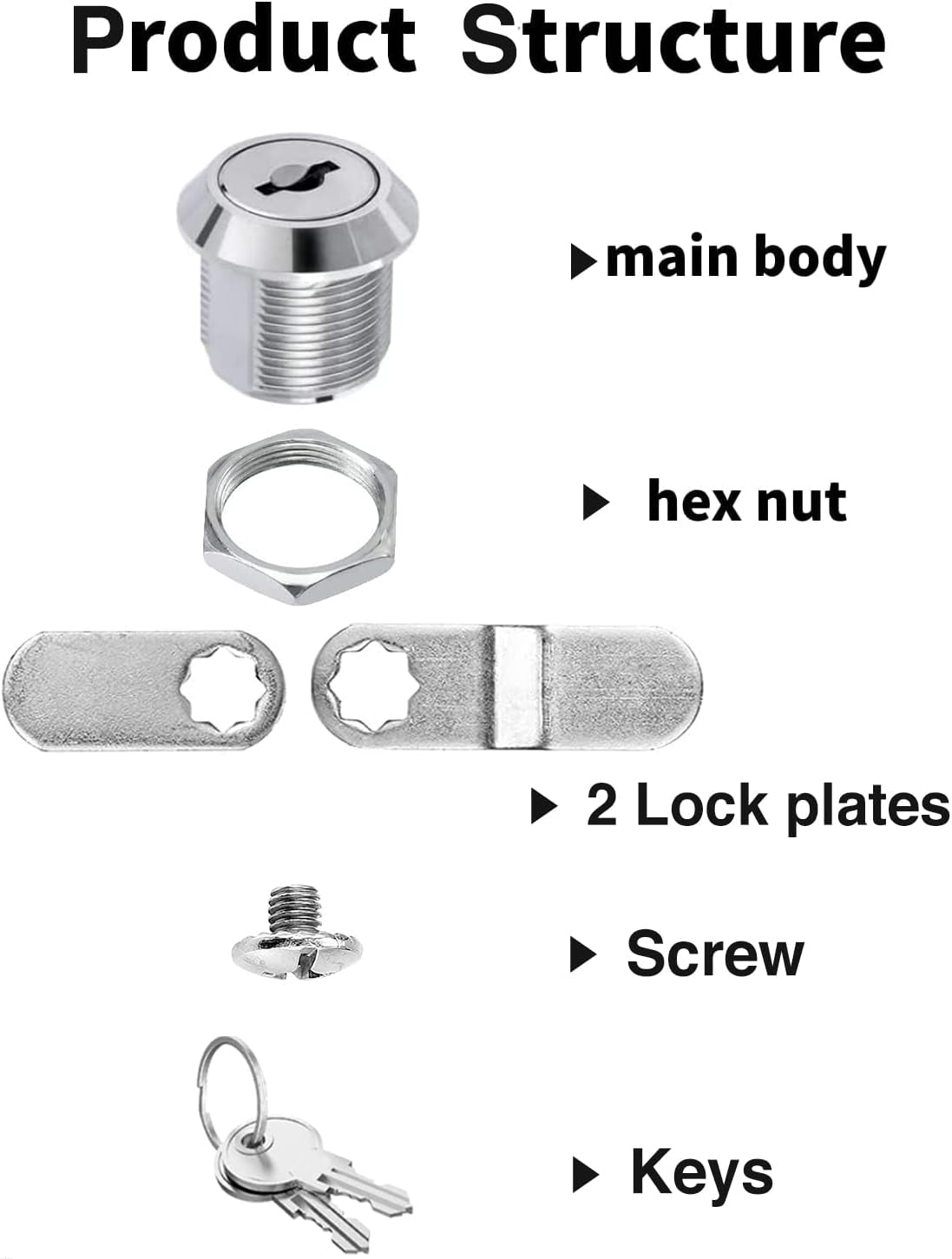 Cabinet Cam Locks Keyed Alike, 5/8&