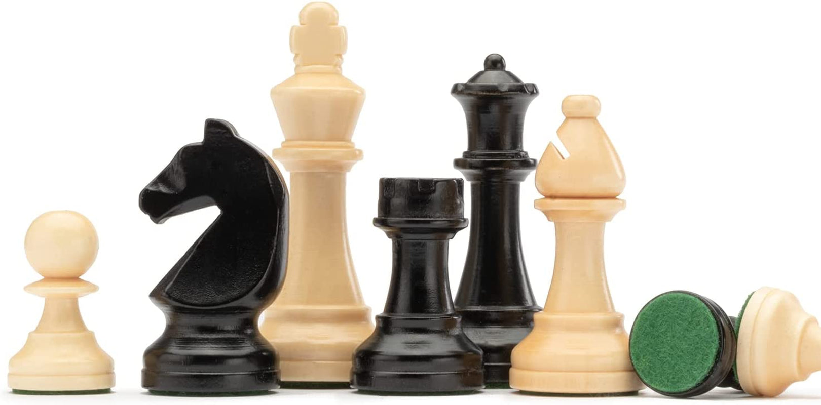 A&amp;A Premium Triple Weighted Staunton Wooden Chess Pieces W/ 2 Extra Queen - King Height 3&quot; / 7.6Cm / 2 Storage Bags