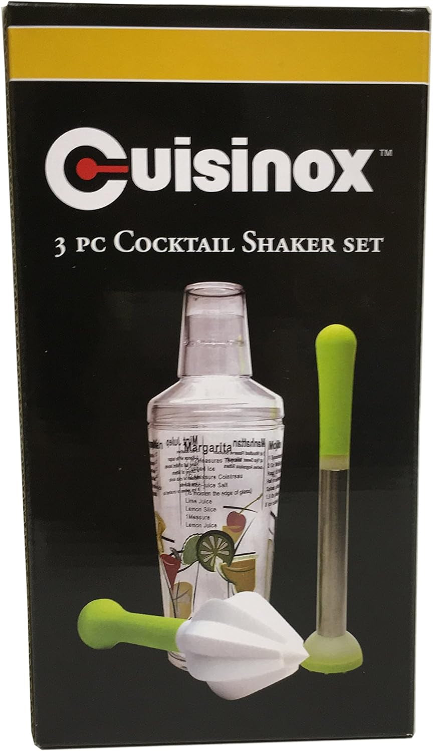 Cuisinox Cocktail Shaker, Muddler, Jigger and Citrus Reamer Set, 500 Mil (16.9 Oz)