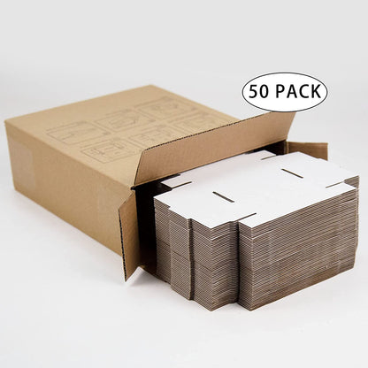 50 Pack 4X4X1 Inches Small Shipping Boxes, White Corrugated Cardboard Boxes, Moving Mailing Packing Box