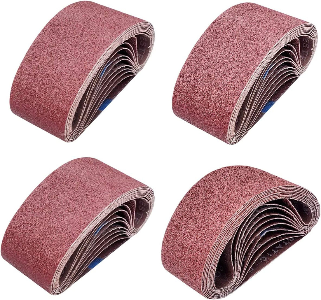 20 PCS 2.5 Inch X 14 Inch Abrasive Sanding Belts - 5 Each of 40 80 120 240 Grit Aluminum Oxide Sanding Belts for Belt Sander (2.5 X 14 Inch)