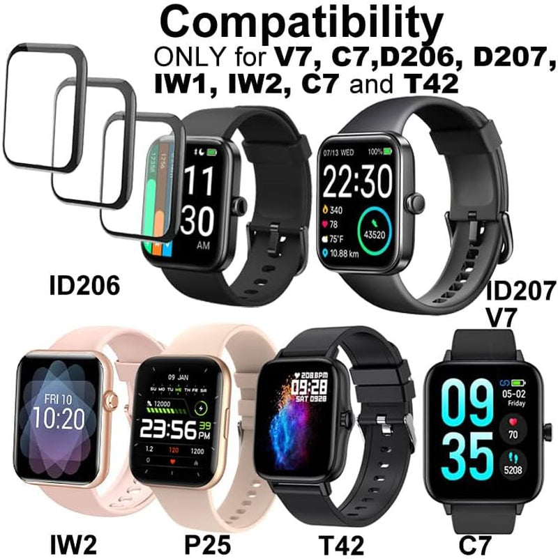 3D Screen Protector Compatible with SKG V7 and V7 PRO 1.7 Inches Smartwatch