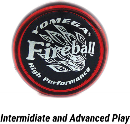 Yomega Fireball Yoyo -HIGH Performance Responsive Transaxle Yoyo, Great for String Tricks for Advance Players to Perform like Pros + Extra 2 Yo Yo Strings &amp; 3 Month Warranty (Red/Black)