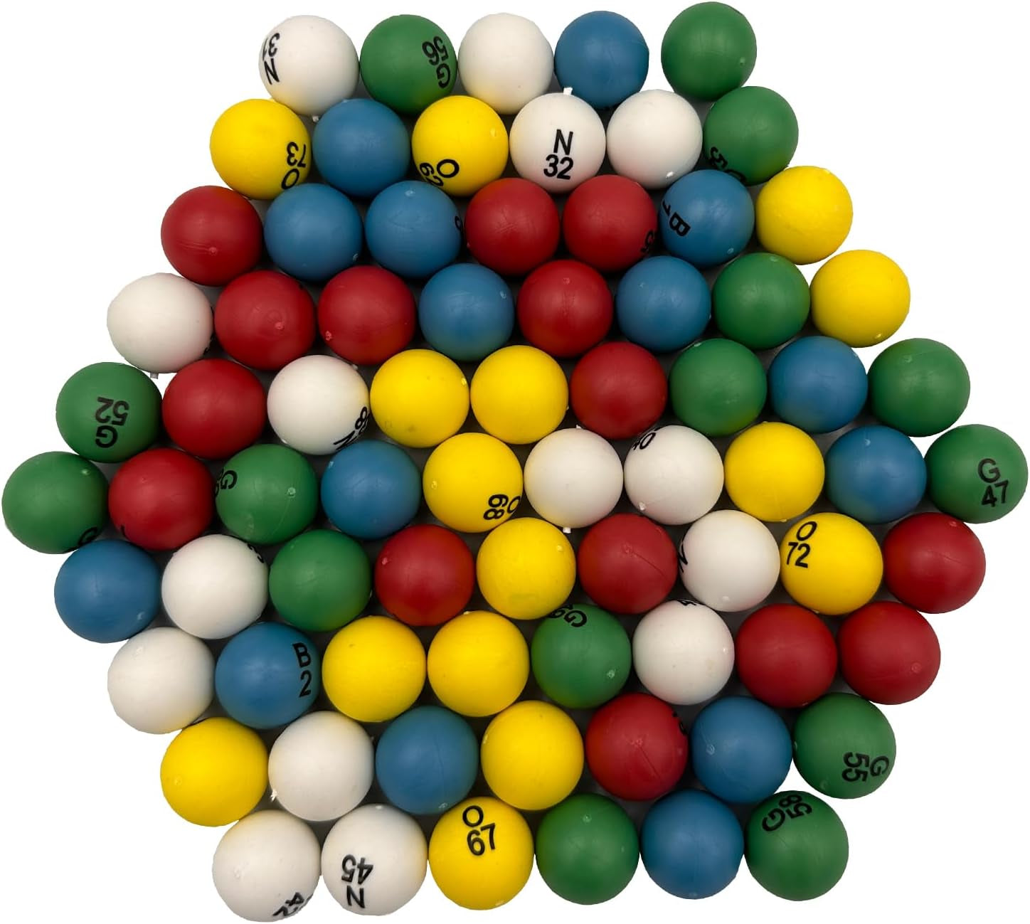 Yuanhe 3/5 Inch Bingo Balls for Standard Bingo Cages and Bingo Boards, Easy Read, 75 Count, Perfect for Parties,Bingo Nights, Raffles,Lost Bingo Ball Replacements