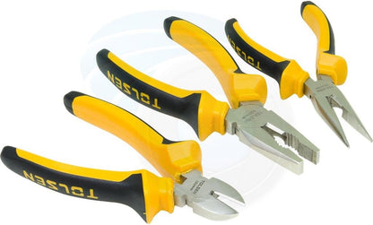 3Pcs Insulated Combination Long Nose Diagonal Side Cutting Pliers Set