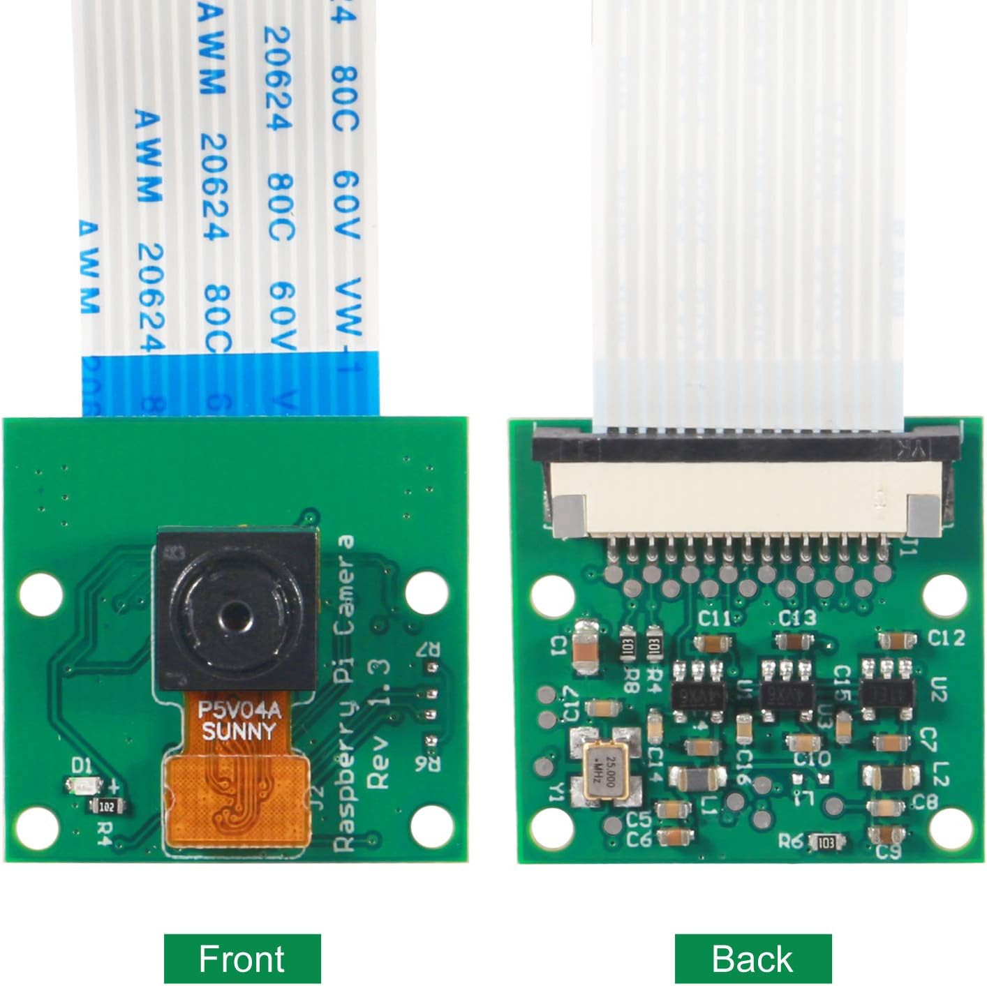 4PCS Raspberry Pi 4 Camera Video Module Mini 5 Megapixels 1080P Sensor OV5647 Webcam with 15 Pin Ribbon Cable for Raspberry Pi Model A/B/B+, Pi 2B and Raspberry Pi 3B, Pi 3 B+, Raspberry Pi 4