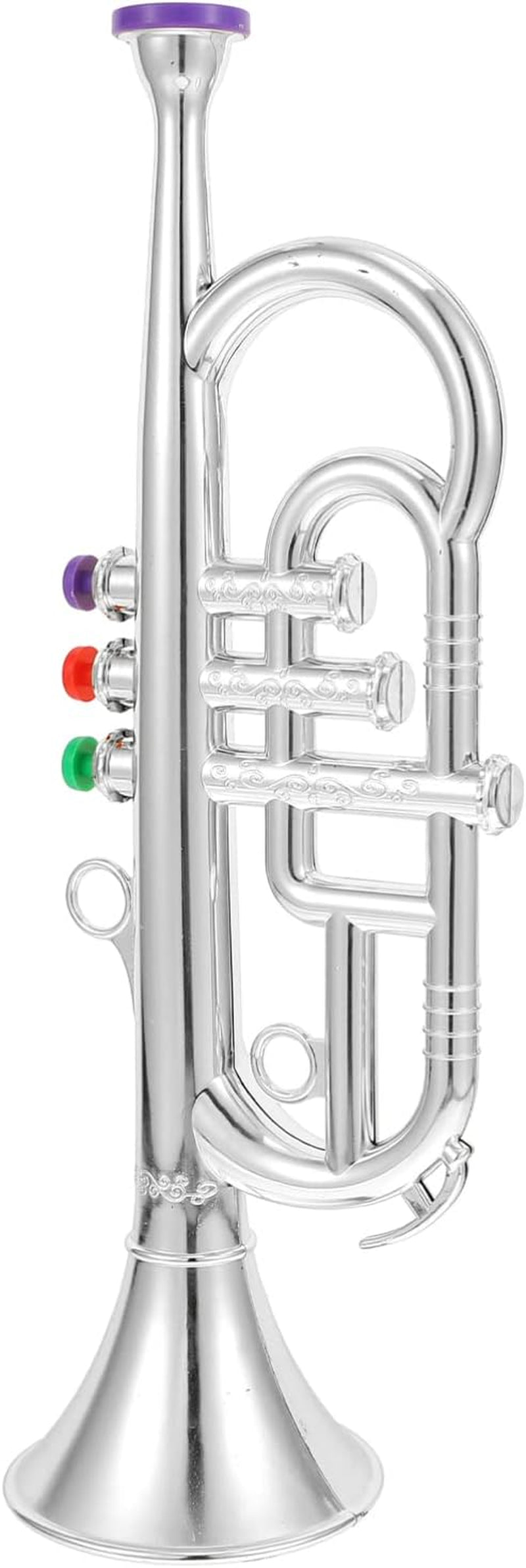 Toyvian Toy Trumpet for Kids, Wind and Brass Musical Instruments for Kids, Musical Play Toy Trumpet, for Teaching Songs, Instrument Band at Home or School Silver