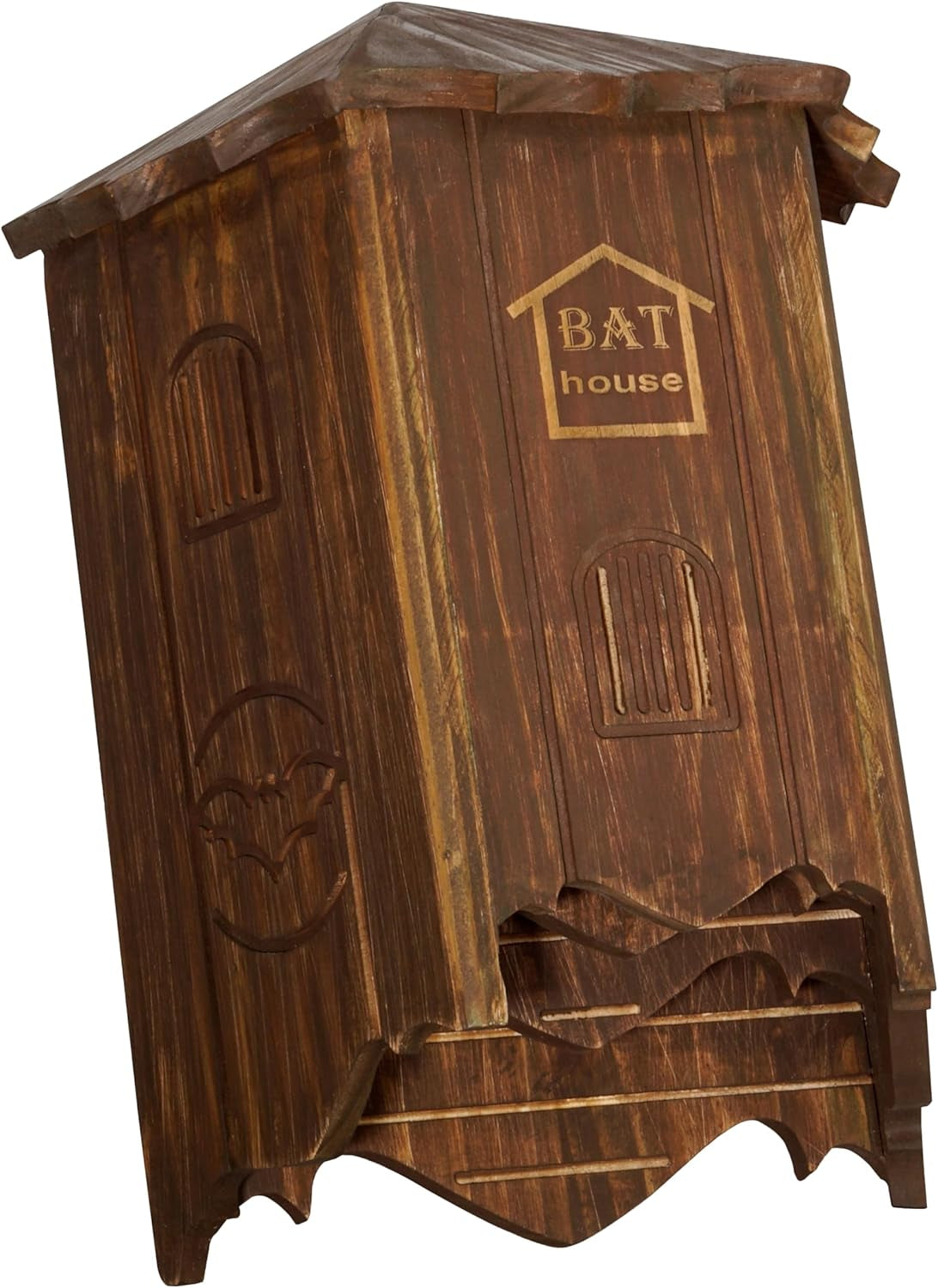 Bat Houses for Outdoors - 3 Chambers Bat House (100 Bats) - Perfectly Box Designed for Bats, Easy to Install (Style 4 - Rustic)