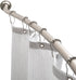 Bath Bliss Curved Shower Rod | Adjustable 42"-72" Inch | Bathroom Shower Curtain and Liner Rod | 33% More Space | Wall Mounted | Easy Installation | Iron | Satin