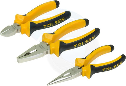 3Pcs Insulated Combination Long Nose Diagonal Side Cutting Pliers Set