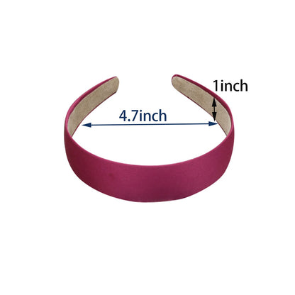 1.2 Inch Satin Headbands 6 Pcs Multi Color Ladies and Girls Hard Hair Bands, 6 Colors.