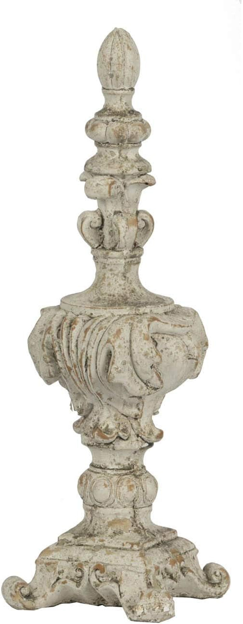 A&amp;B Home Danna Finial Accent, Cement, 4.5&quot; D X 4.5&quot; W X 13.5&quot; H