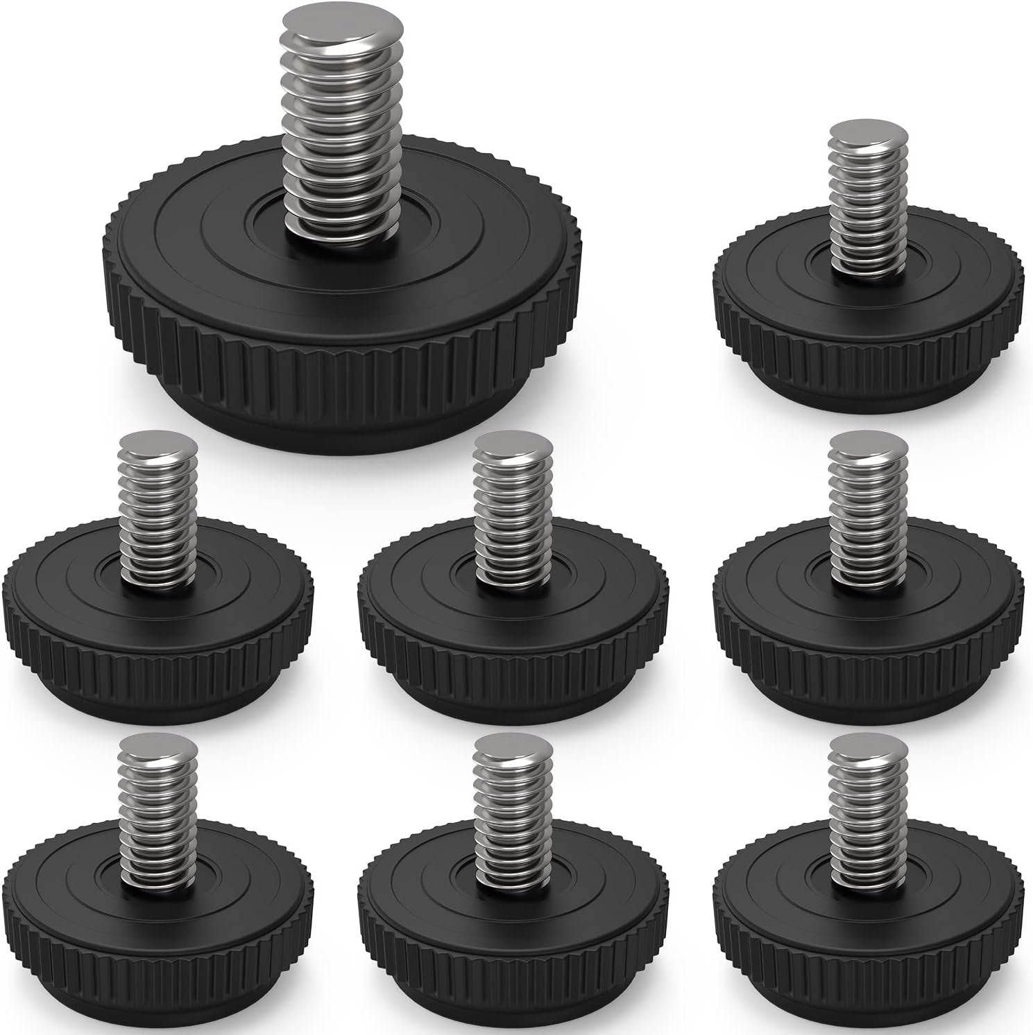 8 Pack 5/16-18 Stainless Steel Adjustable Threaded Furniture Leg Leveling Feet Screw-In Glide Levelers,Screw Foot Levelers Screw on Furniture Glide Leveling Table,Chair,Furniture